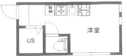 ロイヤルハウス(ワンルーム/1階)の間取り写真