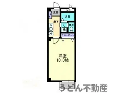 カレッジハイツ山地(1K/2階)の間取り写真