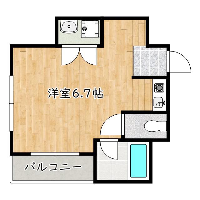 原田ビル(ワンルーム/5階)の間取り写真