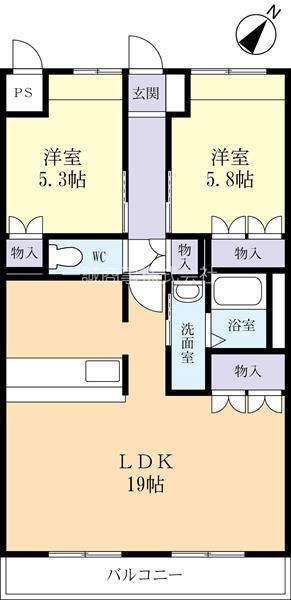 STABLE・PEER 太田屋(2LDK/3階)の間取り写真