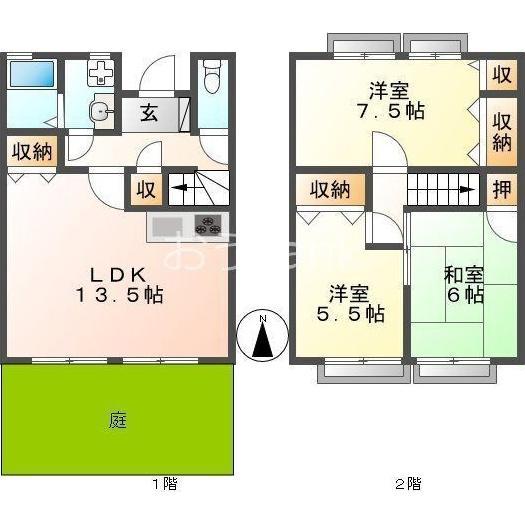 サンビレッジWITH(3LDK/1階)の間取り写真
