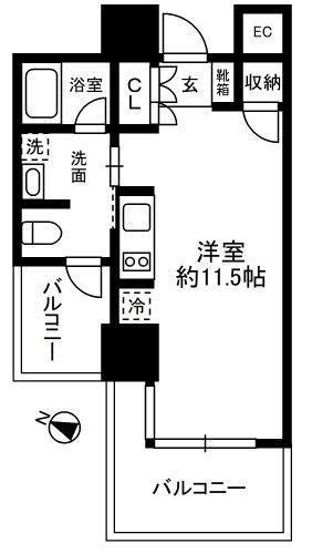 THE ROPPONGI TOKYO SUPERIOR RESIDEN(1K/6階)の間取り写真