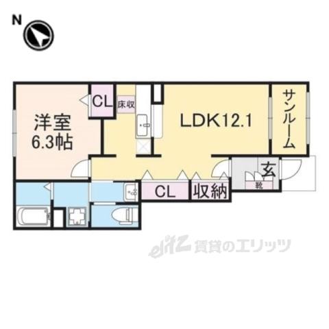 シュティルラント Ⅱ(1LDK/1階)の間取り写真