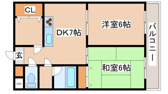 ハビット鷹羽(3DK/3階)の間取り写真