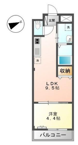 パーソナル平良(1LDK/2階)の間取り写真