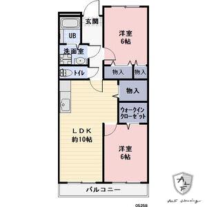 LIMPIA一色(2LDK/3階)の間取り写真