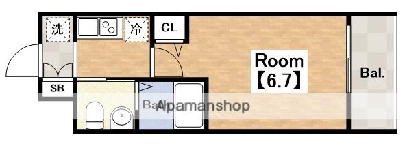 ラクラス阿倍野元町(1K/6階)の間取り写真