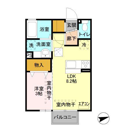 セピア・コート(1LDK/1階)の間取り写真