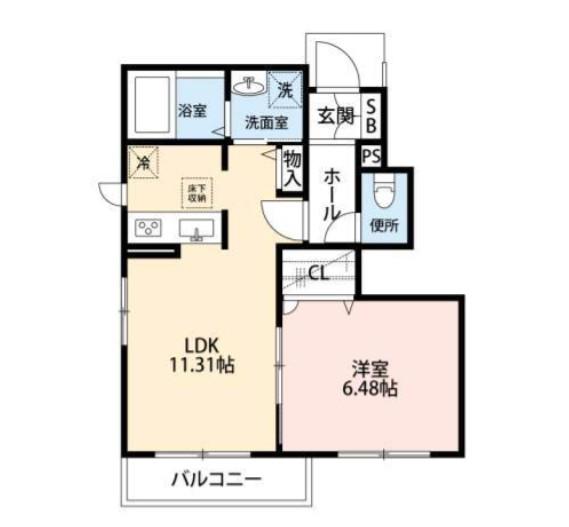 クレセール(1LDK/1階)の間取り写真