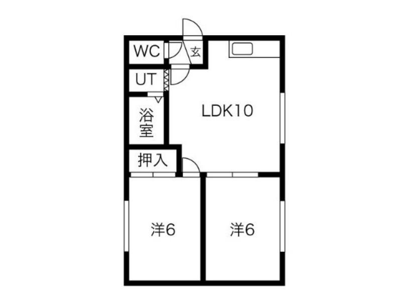 グレースハイム富丘(2LDK/3階)の間取り写真