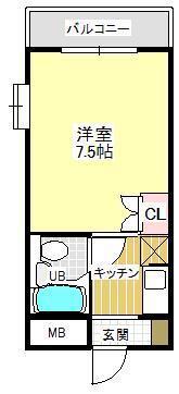 ホワイトパレス門司港(ワンルーム/4階)の間取り写真