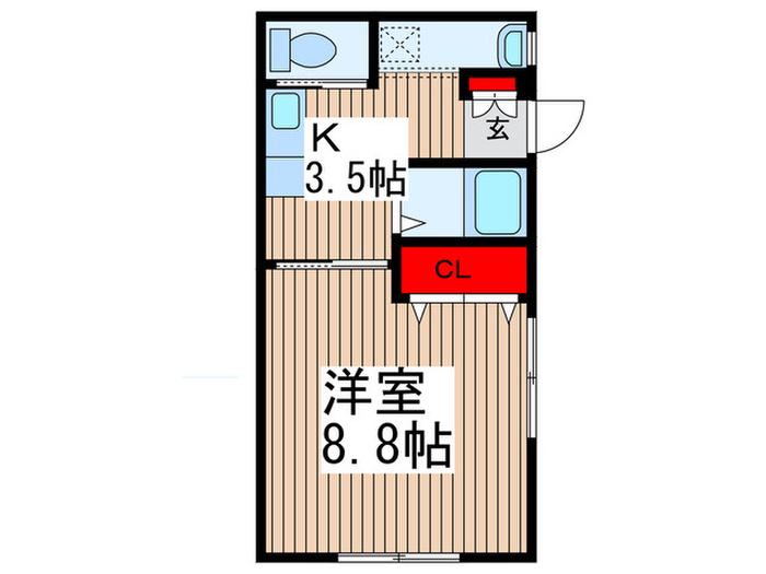 マルキハイツ(1K/1階)の間取り写真