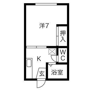 コーポやちよ(1K/2階)の間取り写真