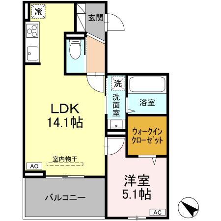 セントラルヒルズ(1LDK/2階)の間取り写真