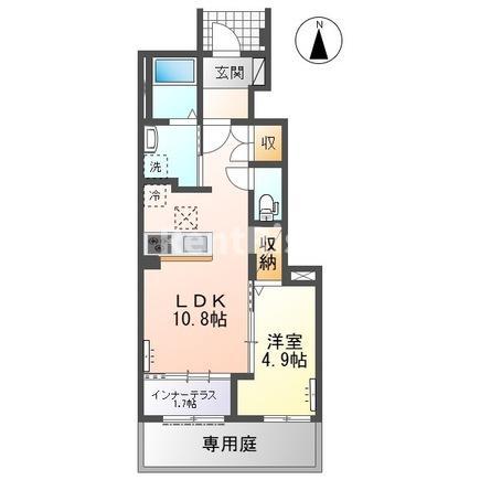 木曽川町門間南屋敷アパート(1LDK/1階)の間取り写真