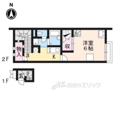 レオネクストセントラルささ山(1K/2階)の間取り写真