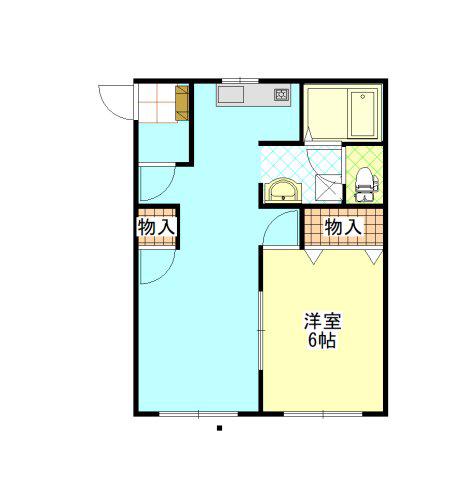 ハイツ清水C(1LDK/1階)の間取り写真