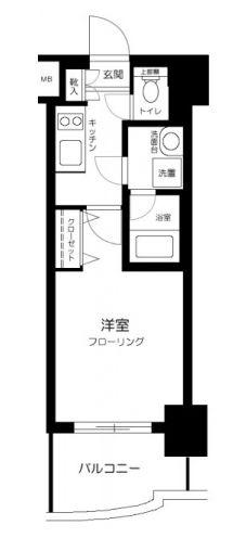 グリフィン川崎・西口参番館(1K/4階)の間取り写真
