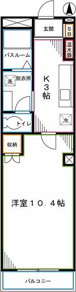 エトワールメゾン(1K/2階)の間取り写真