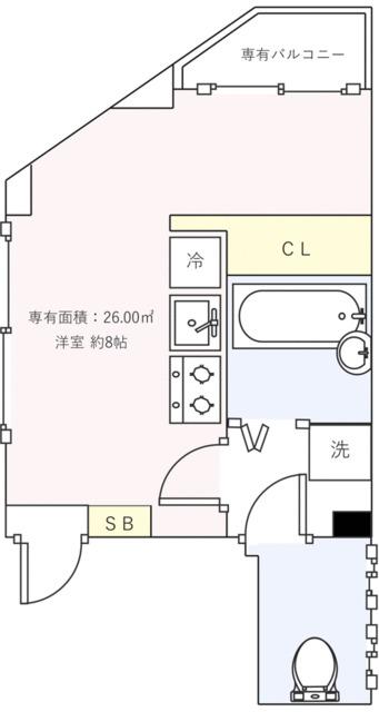 王子TKビル(ワンルーム/2階)の間取り写真