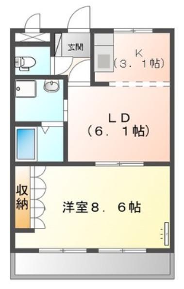 LIVELYHEIM(1LDK/2階)の間取り写真
