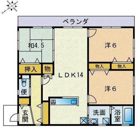 エスポワール(3LDK/2階)の間取り写真