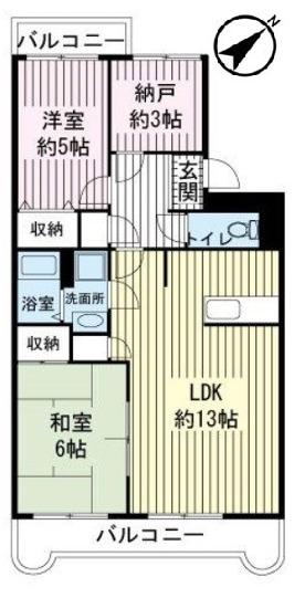 エスポワールSK-B(2SLDK/2階)の間取り写真