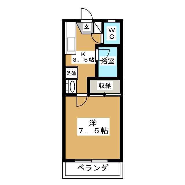 メゾンドベル(1K/2階)の間取り写真