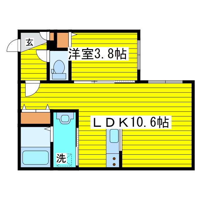 PARK イースト RESIDENCE(1LDK/1階)の間取り写真