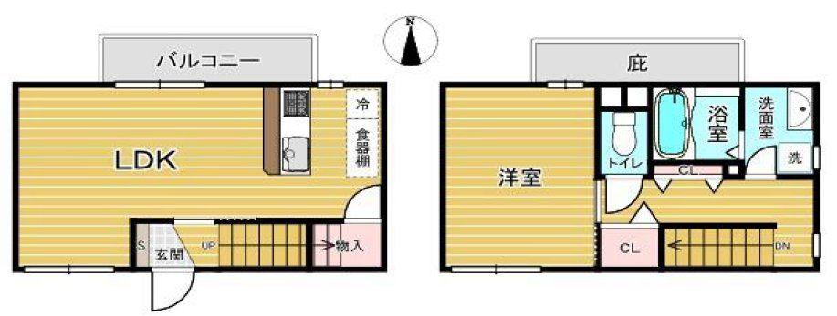 SIMODA新宿上落合(1LDK/4階)の間取り写真
