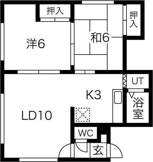 ノースプラザ23A(2LDK/2階)の間取り写真