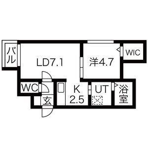 LIERRE発寒南(1LDK/4階)の間取り写真
