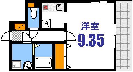 第15友建ビル(1K/6階)の間取り写真