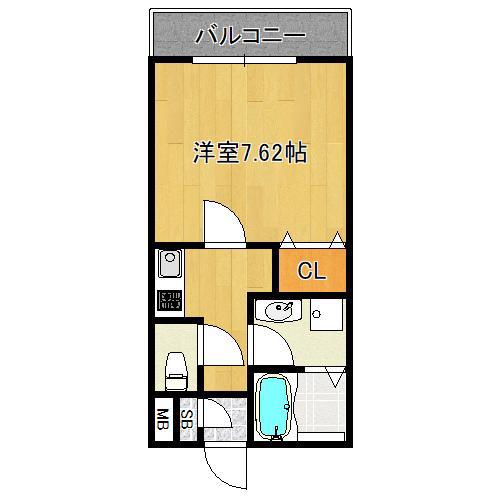 アリエッタ平野(1K/3階)の間取り写真