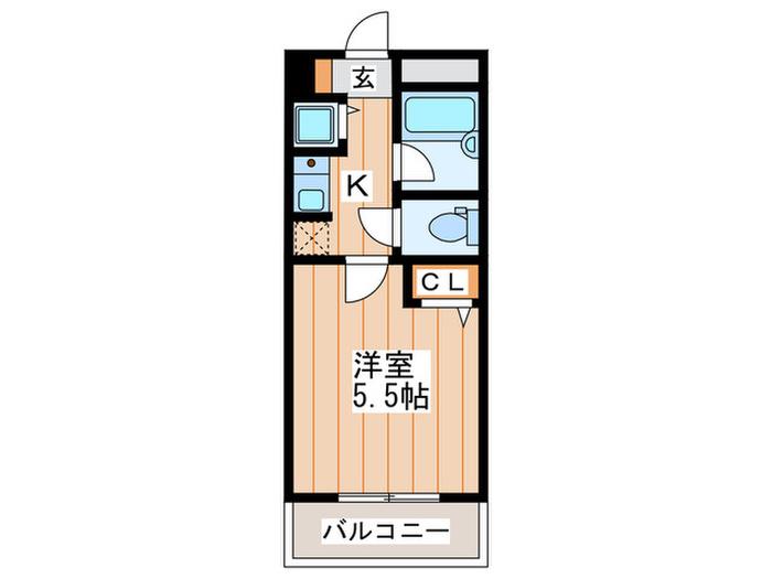 ファミール南(1K/3階)の間取り写真
