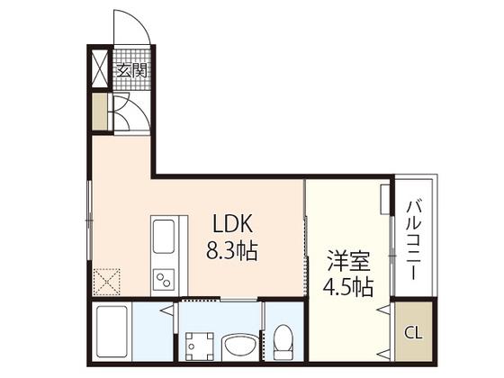アーデル牛田新町A棟(1LDK/1階)の間取り写真