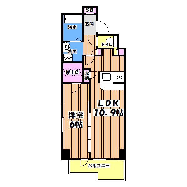 シティレジデンス町田中町(1LDK/7階)の間取り写真