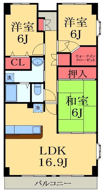 パラシオ(3LDK/4階)の間取り写真