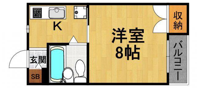 ヴィラマックス(1K/3階)の間取り写真