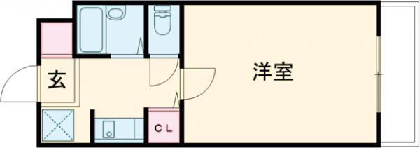 ベルビュー横堤(1K/8階)の間取り写真
