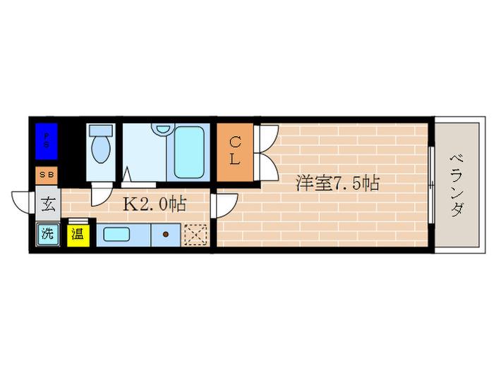 コリンシア(1K/3階)の間取り写真