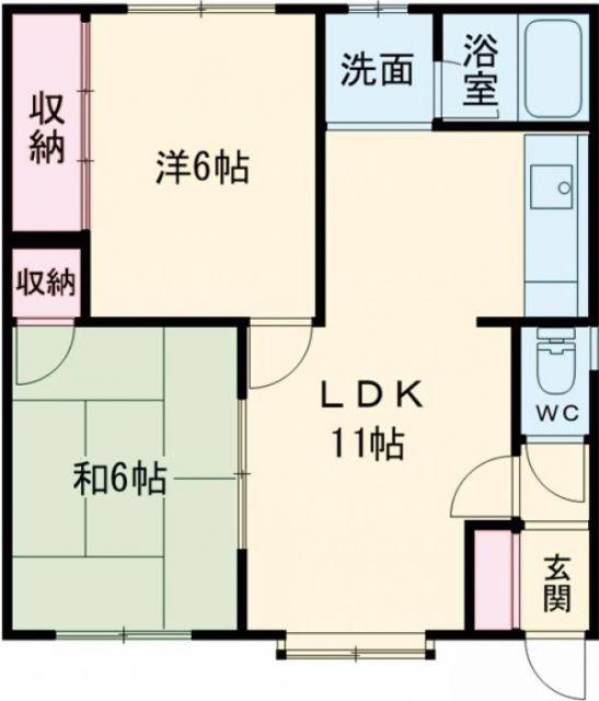 グランドハイツ花園(2LDK/1階)の間取り写真