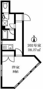 アーバン尾山台(1K/2階)の間取り写真