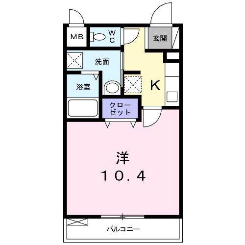 サクラ ドエリング(1K/2階)の間取り写真