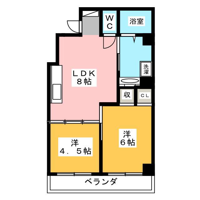 ヴェルアズール桜台(2LDK/5階)の間取り写真