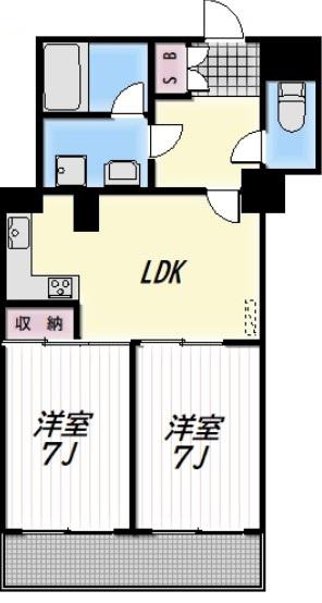 コートハイム横浜(2LDK/2階)の間取り写真