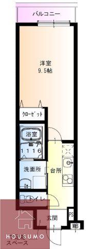 フジパレス新森古市(1K/3階)の間取り写真