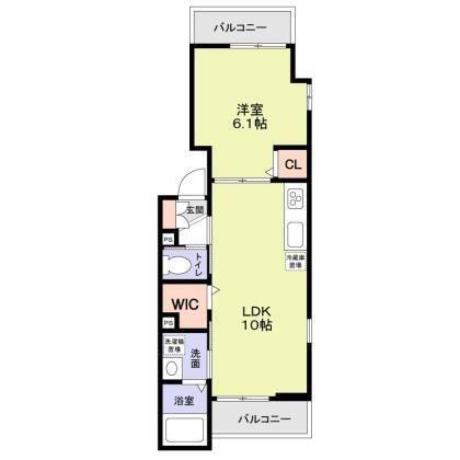 Α PARKS MANSION(1LDK/3階)の間取り写真