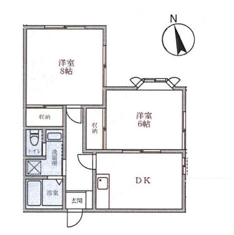 プリマベーラ・スエヒロ(2LDK/1階)の間取り写真