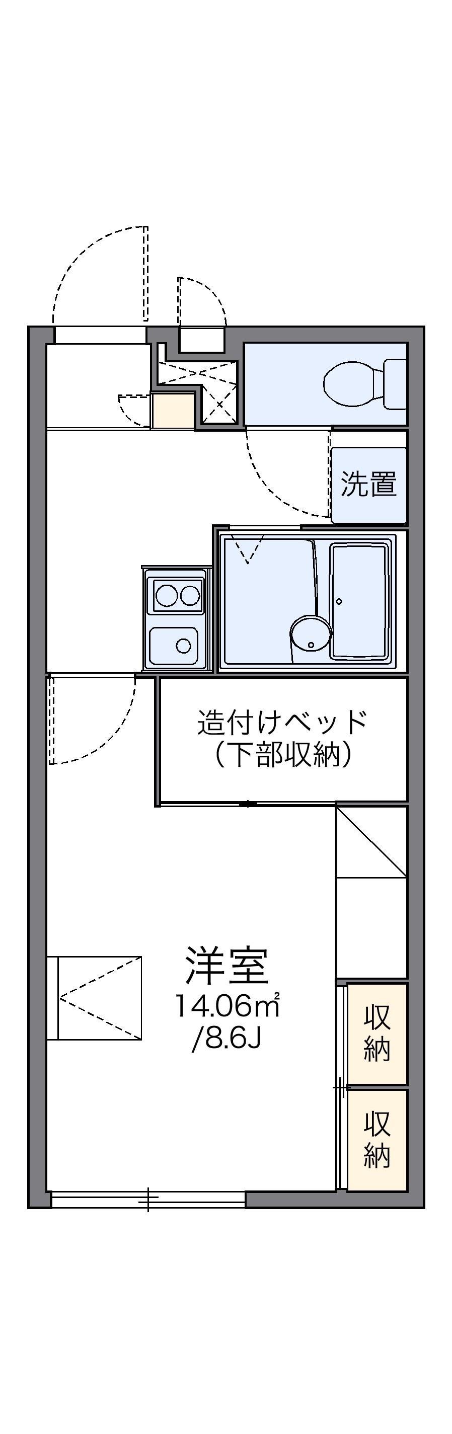 レオパレス塚原台(1K/1階)の間取り写真
